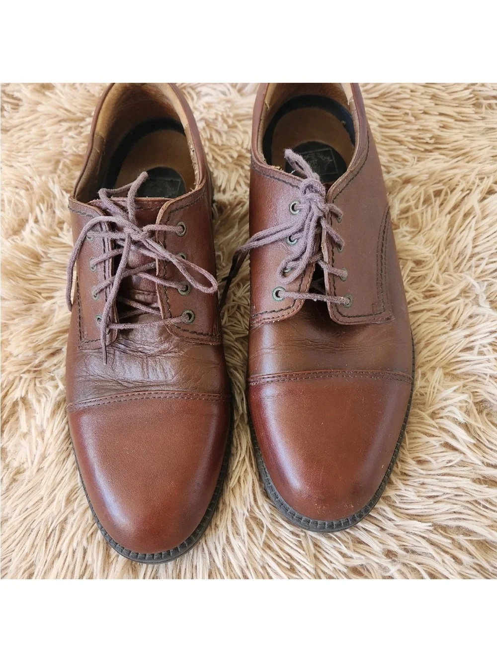 Dockers Men's Gordon Leather Cap Toe Oxford Dress Shoes Brown Size 12M